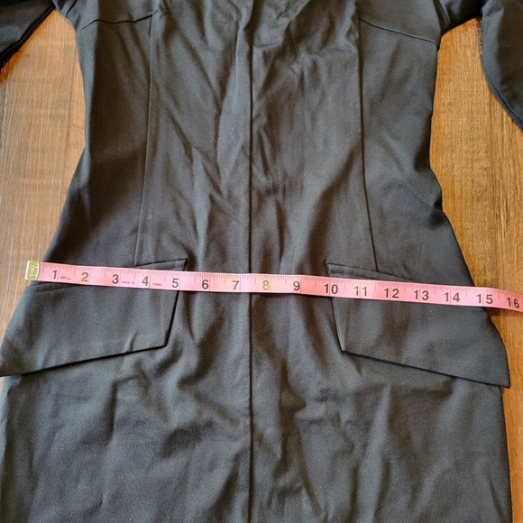 Black Bodycon Stretchy Dress With High Neck Long Sleeves - Picture 8 of 9